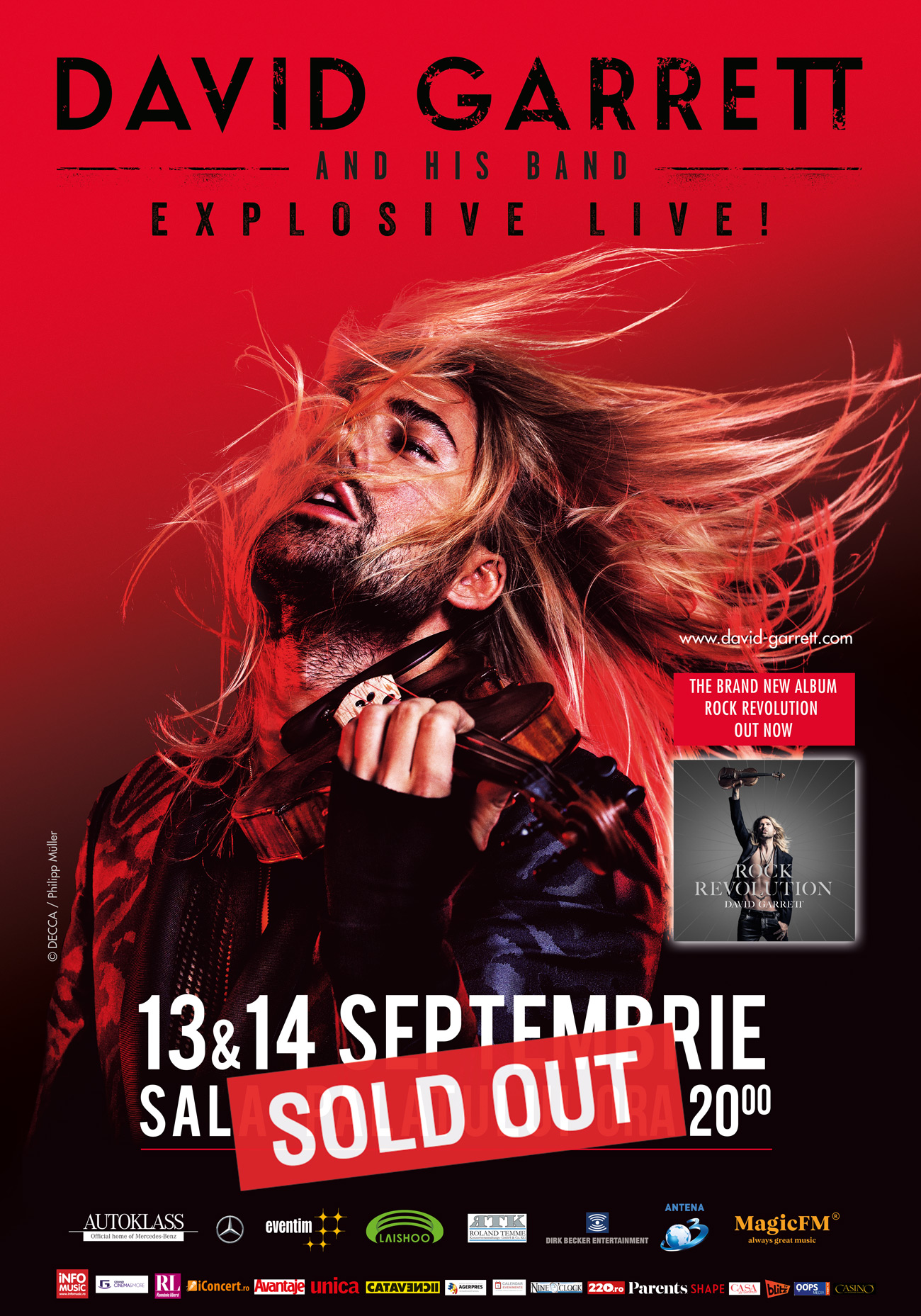 SOLD-OUT: DAVID GARRETT ”EXPLOSIVE LIVE”, la București, 13 si 14 septembrie 2018